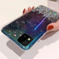 Phone Back Cover For Realme C20A Glitter Silicone Soft Phone Cases Starry Sky String Glitter Transparent Space Stars Moon Realme C20A case. 