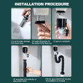 1Pc Kitchen Sink Drain Pipe Flexible Stretchable Deodorant Strainer Pipeline Bathroom Washbasin Anti Blockage Accessories. 