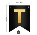 Custom Letter Banner Kit/DIY Personalized Banner For Birthday Banner/Customized Black Name Banners Gold Stamping Letters And Number Bunting Banner For Birthday Anniversary Halloween Wedding Events Party Decoration.