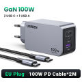UGREEN Nexode Pro 100W USB C Charger, 3 Ports GaN Compact Fast PPS Wall Charger for MacBook Pro/Air, Pixelbook, iPad Pro, iPhone 15 Pro/14, Galaxy S23/Note20, Pixel 8, Steam Deck etc.