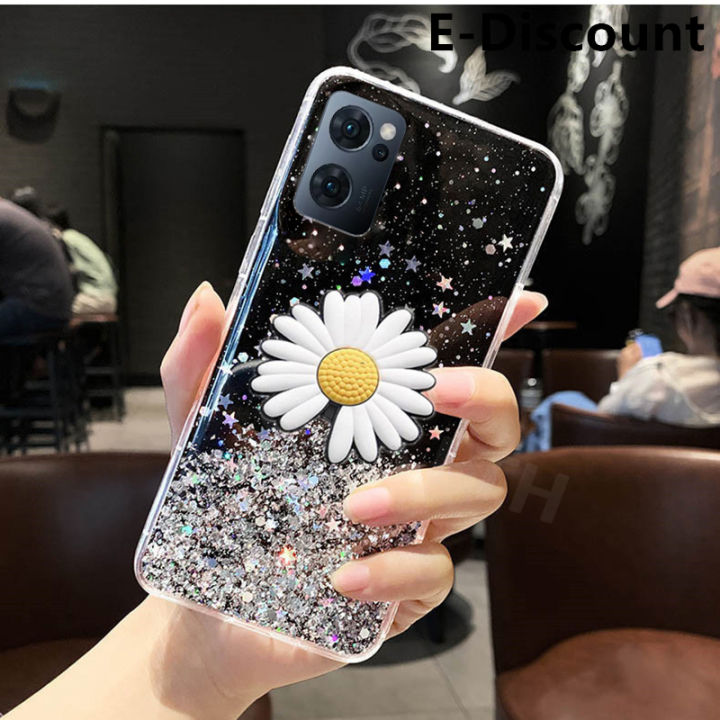 For%20OPPO%20Reno%207%20Transparent%20Bling%20Glitter%20Cases%20Soft%20Clear%20Shining%20Sequin%20Case%20with%20Daisy%20Flowers%20Folding%20OPPO%20Reno7%20Back%20Cover%20-%20Image%202