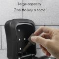 (New) key lock box, wall-mounted zinc alloy key box weatherproof 4-digit combination key torage lock box. 