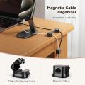 6 PCS/Set Under Desk Cable Management Cord Holder Cable Organizer Magnetic Cable Clip Smooth Adjustable Cord Clamp Holder.