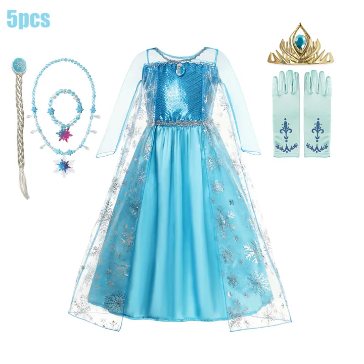 Disney%20Frozen%20Princess%20Elsa%20Costume%20For%20Girl%202024%20Carnival%20Party%20Snow%20Queen%20Luxury%20Cosplay%20Birthday%20Party%20Ball%20Gown%20Outfit%20Dress%20-%20Image%205