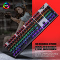 Arabic language mechanical keyboard 104 keys blue switch more than 20 kinds of lighting dazzling keyboard e-commerce spot. 