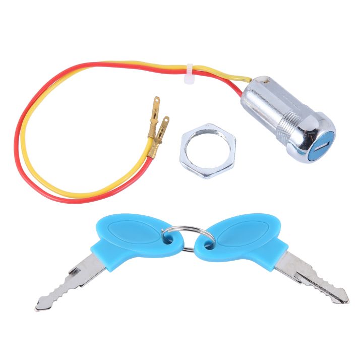Universal Starting Switch Key Lock Wires Ignition Keys Switch for Electric Bike Scooters E-Bike