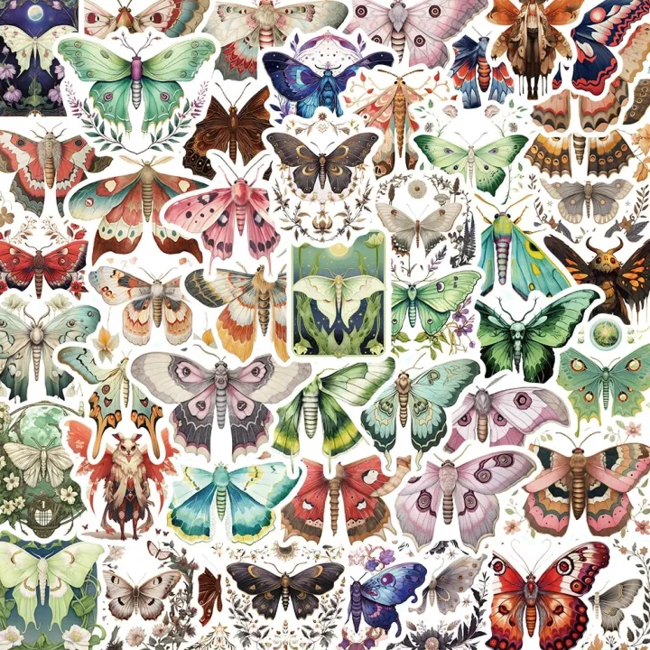 10/30/50PCS%20Colorful%20Moth%20Animal%20Cute%20Stickers%20Cartoon%20Decals%20Kids%20Toy%20DIY%20Diary%20Suitcase%20Scrapbook%20Laptop%20Bike%20Funny%20Sticker%20-%20Image%202