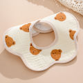 Pure Cotton Baby Saliva Napkin Male Baby Bib Pure Cotton Waterproof Saliva Napkin Newborn Rice Pocket Bib -1pcs. 