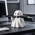 Cute Creative Ghost Pen Holder Portable Halloween Ghost Figurine Funny Decorative Little Ghost Statue.