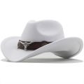 (NEW)New Wome Men Black Wool Western Cowboy Hat Gentleman Jazz Sombrero Hombre Cap Dad Cowgirl Hats Size 56-58cm.