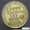 Happy Birthday Coin, Gold Color Metal Commemorative Medal, Commemorative Coin,  Embossed Three-dimensional Badge, Gift for Couples, Clders And Friends.. 