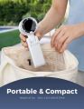 Portable Handheld Mini Turbo Fan USB Rechargeable Travel Neck Fan with 5 Speeds 3 IN 1-1800mah Foldable Personal Cooling Fan for Travel.