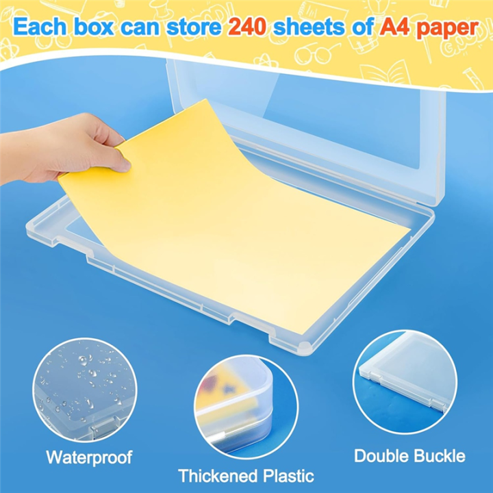 4 Pack A4 File Box Paper Storage Rack Document Protector for Magazines ...
