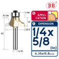 BB Corner Rounding Router Bit Concave Milling Cutter with Parallel Shank 1/2 1/4 Inch Woodworking Tool Round Edge Trimmer.