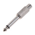 Silver Plated 6.3mm (1/4 inch) Mono Male to RCA Connector Female Audio Adapter. 