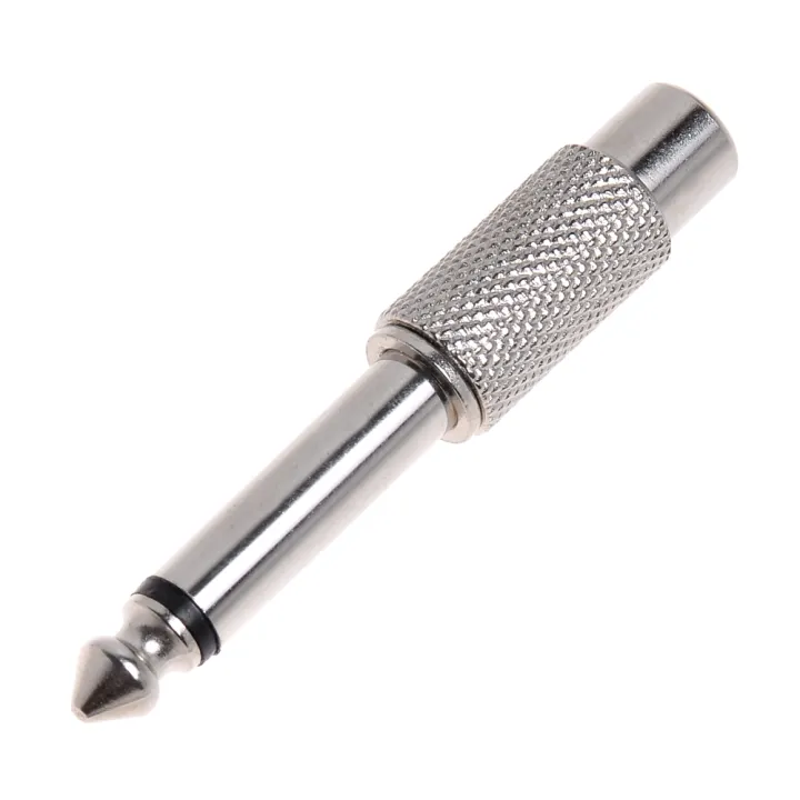 Silver%20Plated%206.3mm%20(1/4%20inch)%20Mono%20Male%20to%20RCA%20Connector%20Female%20Audio%20Adapter%20-%20Image%202