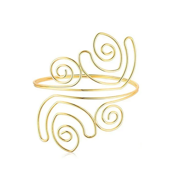 Boho%20Coil%20Upper%20Arm%20Band%20Cuff%20Armlets%20for%20Women%20Girls%20Arm%20Bangle%20Adjustable%20Gold%20and%20Siliver%20Color%20Cuff%20Bangle%20Body%20Bracelets%20-%20Image%204