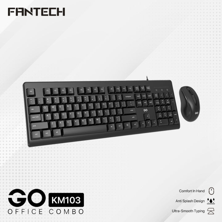 FANTECH KM103 GO Office Combo Keyboard & Mouse with Ultra Smooth Typing And Anti Splash Design