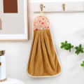 Print Coral Fleece Microfiber Hanging Hand Towel Cute Kids Washcoloths Quick Dry Thicken Cleaning Cloths Wipes Rags for Kitchen & Bathroom 38*30cm.