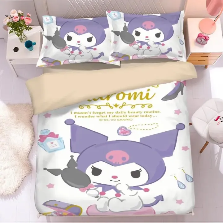 Sanrio%20Cartoon%20Cute%20Kuromi%20Bed%20Four-piece%20Set%20Student%20Dormitory%20Bunk%20Single%20Bed%20Girly%20Heart%20Cartoon%20Picture%20Three-piece%20Set%20-%20Image%205