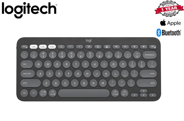 Logitech Pebble Keys 2 K380s, Multi-Device Bluetooth Wireless Keyboard with Customisable Shortcuts, Slim and Portable, Easy-Switch for Windows, macOS, iPadOS, Android, Chrome OS