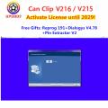 2022 Newest CAN Clip V216 V215 Software For Renault Full Chip CYPRESS AN2131QC OBD2 Diagnostic Tool Support Car 1998-2021 Year.