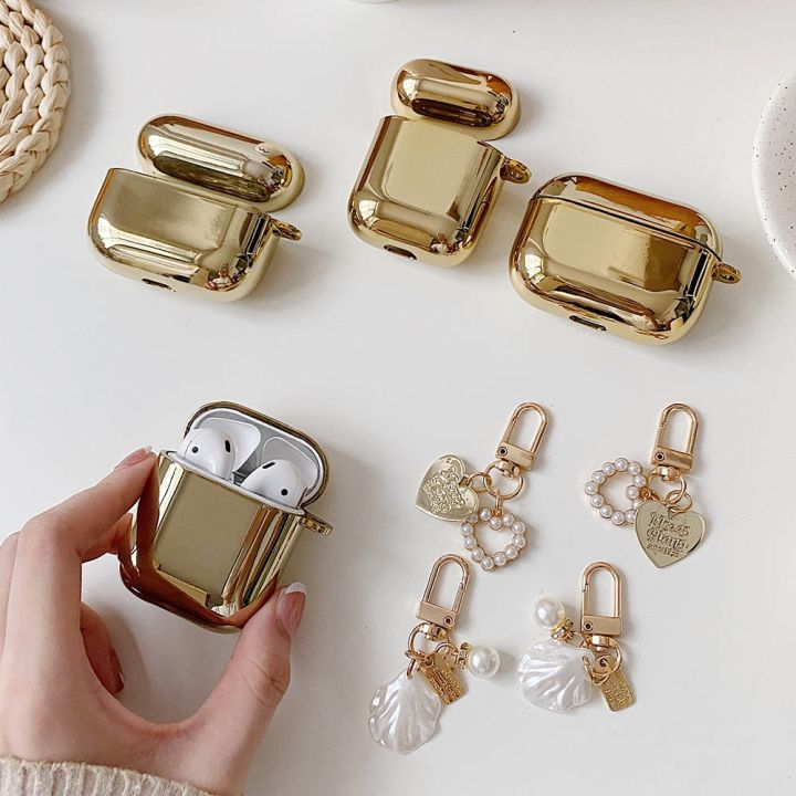 Electroplated%20Gold%20Earphone%20Case%20for%20Apple%20AirPods%201%202%20Pro%203%20AirPod%20Case%20Cute%20Plating%20Pearl%20Ornaments%20Keyring%20Soft%20Cover%20funda%20-%20Image%203