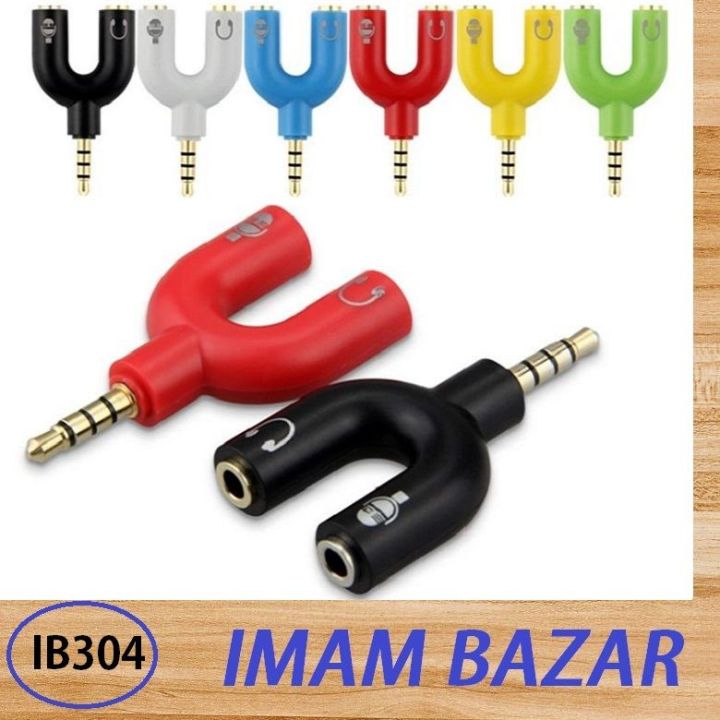 3.5%20mm%20Jack%20Splitter%202%20Male%201%20Female%20(U-Shape)%201%20mic%201%20headphone.%20-%20Image%202