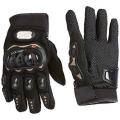 Pro bike full hand gloves with Screen tuch finger Pro-Bike Leather Motorcycle Full Gloves-Black.