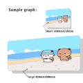 Rubber Keyboard Mat Cute Mouse Pads BuBu DuDu Mousepad Gamer Cabinet Carpet Stitched Edge Computer Pc Extended Non-slip Deskmats.