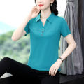 Summer Women's Casual Polo Shirt T-shirt Shirts Korean Dongdaemun 2024 Womans Tops Luxury Clothing Short Sleeve Tee Clothes Golf.