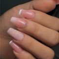 24pcs removeable false nails with glue Gradient Shinny brown coffin glitter Ballet press on nails long full cover nails tip. 