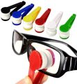 Microfiber Portable Eyeglass Spectacles Sunglass Lens Cleaner Brush Clip Specs Cleaning Tool With Key Hole Microfiber Cloth Handle Reading Glasses.