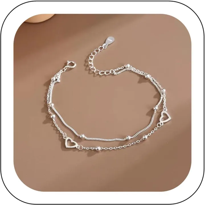 Round%20Bead%20Love%20Bracelet%20Heart%20Hand%20Decorated%20Double%20Design%20Sweet%20925%20Silver%20Plated%20Chain%20Bracelet%20for%20Women%20Girls%20Gifts%20-%20Image%207