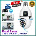 Motion detection Dual Lens and single lense 3 mega pixel V380 PTZ Bulb IP camera night vision home WIFI IP security camera. 