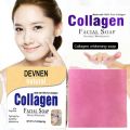 DEVNEN Collagen Soap Whitening Natural Collagen Facial Soap 85g Collagen Whitening Soap Collagen Soap plus vit c&e Brightening Facial Whitening Glutathione Collagen Revitalizing Face & Body. 