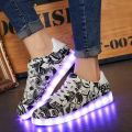【selevn roind】 Comemore 2023 Adult Unisex Womens Mens Kid Luminous Sneakers Glowing USB Charge Boys LED Colorful Light-up Shoes Girls Footwear. 