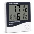 Indoor Room LCD Electronic Temperature Humidity Meter Digital Thermometer Hygrometer Weather Station Alarm Clock HTC-1. 