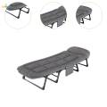 Folding Bed Comfortable Patio Chair Easy Carrying recliner Backrest Bed Office Lounger for Travel. 