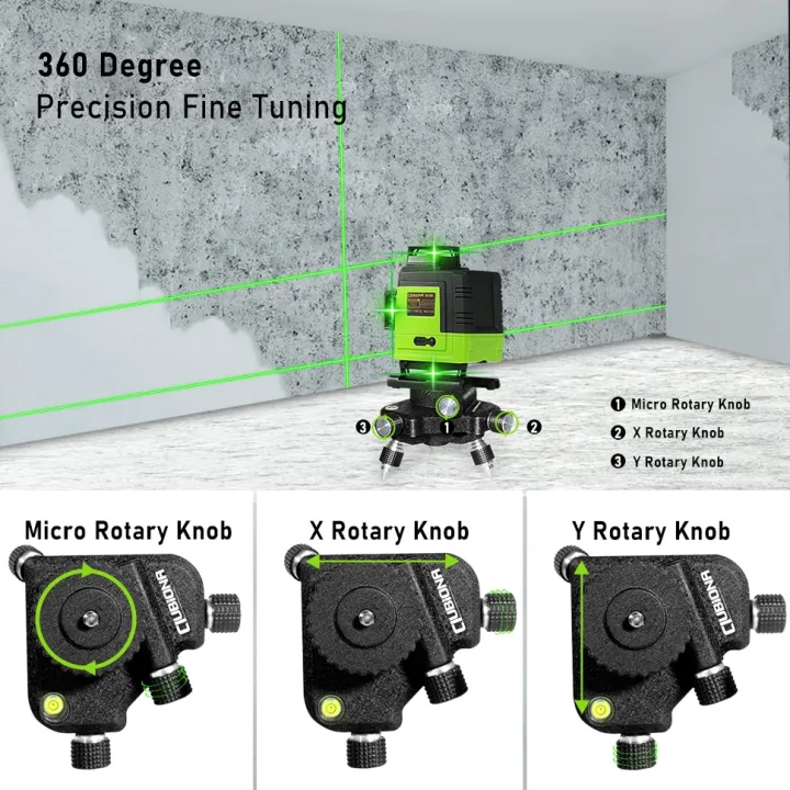 CLUBIONA%20Aluminum%20Alloy%20360%C2%B0%20Fine%20Tuning%20Holder%20Pivoting%20Base%20Tripod%20Adapter%20Bracket%20Stand%20for%201/4%20inch%20Threaded%20Laser%20Levels%20-%20Image%203