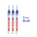 Dainayw 3 Pcs Long Nib Marker Pens Red Black Blue Ink Bathroom Woodworking Decoration Multi-purpose Deep Hole Marker Pen Set. 