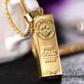 Australia Hot Sale MGOLD WE TRUST Vertical Gold Bar Pendant Mens Punk Hiphop Necklace Jewelry.