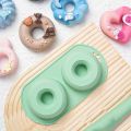 Non-Stick 2-Cavity Doughnut Baking Mold DIY Silicone Silicone Baking Pan Cake Mold Muffins. 