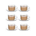 Transparent Clear  Tea Cup set -  6 pcs ( Kach ). 