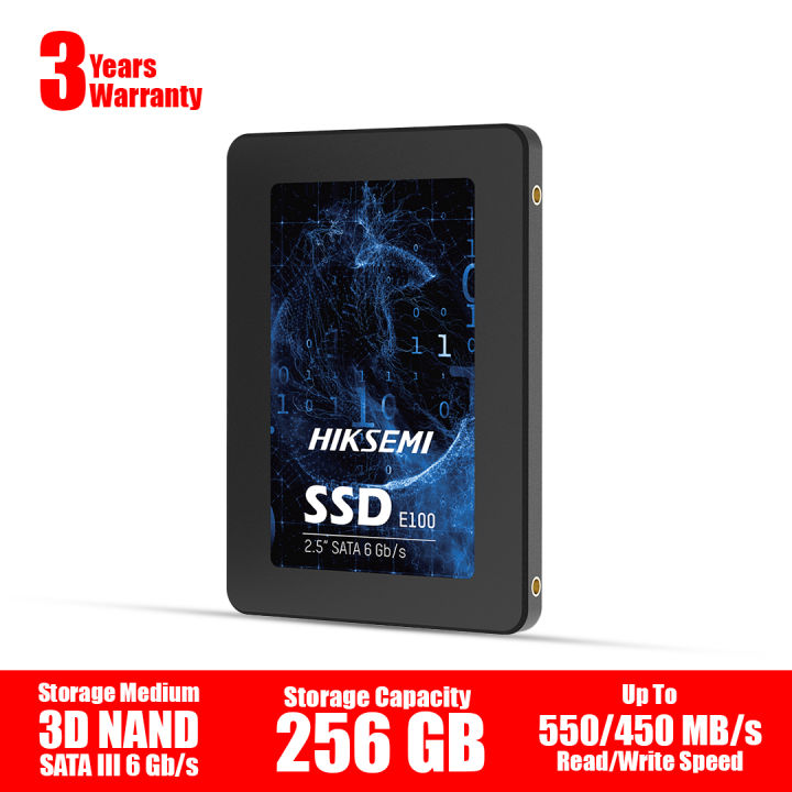 HikSEMI 256GB SSD 2.5 Inch SATA 6Gb/s 3D NAND High Speed Solid State Drive Up to 550MB/s Read and 450MB/s Write Speed HS-SSD-E100