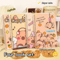 4Pcs Cartoon Lovely Capybara Coil Notebook Portable Kawaii Student Diary Notepad School Office Supplies Friend Birthday Gifts. 