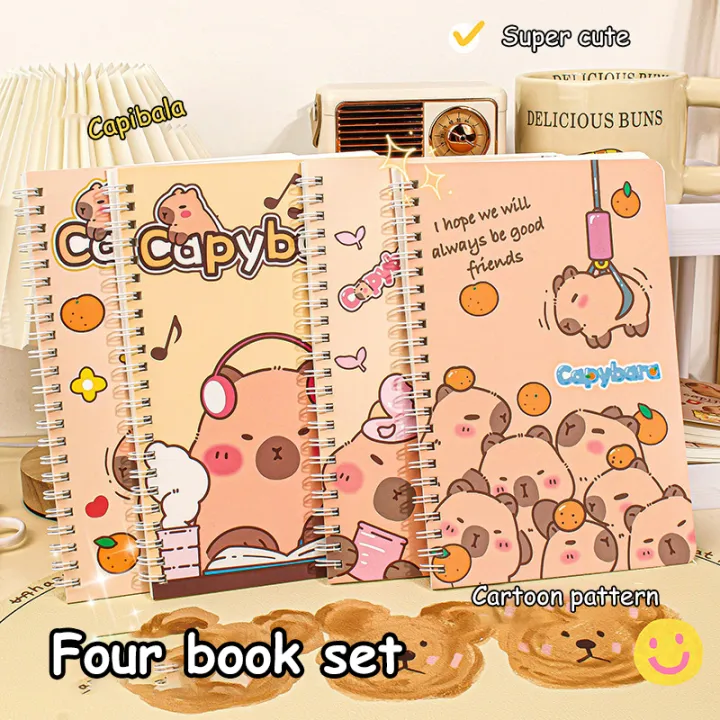 4Pcs%20Cartoon%20Lovely%20Capybara%20Coil%20Notebook%20Portable%20Kawaii%20Student%20Diary%20Notepad%20School%20Office%20Supplies%20Friend%20Birthday%20Gifts%20-%20Image%203