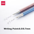 Deli Mechanical Pencil 0.7mm HB Metal Automatic Pencils for Student Art Sketch Writing 2B Pencil Lead Refills With Erasers.