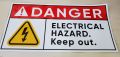 3 pcs Laminated Vinyl Sticker for "Danger Electrical Hazard" - Industrial Safety Signage for Factory Project & Maintenance Work. 