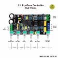 HIFi 2.1 Stereo+Subwoofer Pre-Amplifier Bass Tone Control LFE Filter.